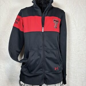 Texas Tech Under Armour ColdGear Medium (MD) Semi-Fitted Full Zip Jacket Black